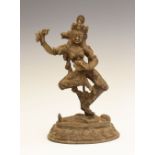 Indian or Tibetan bronze figure of Simhavaktra, the lion-headed goddess with twin masks wearing a
