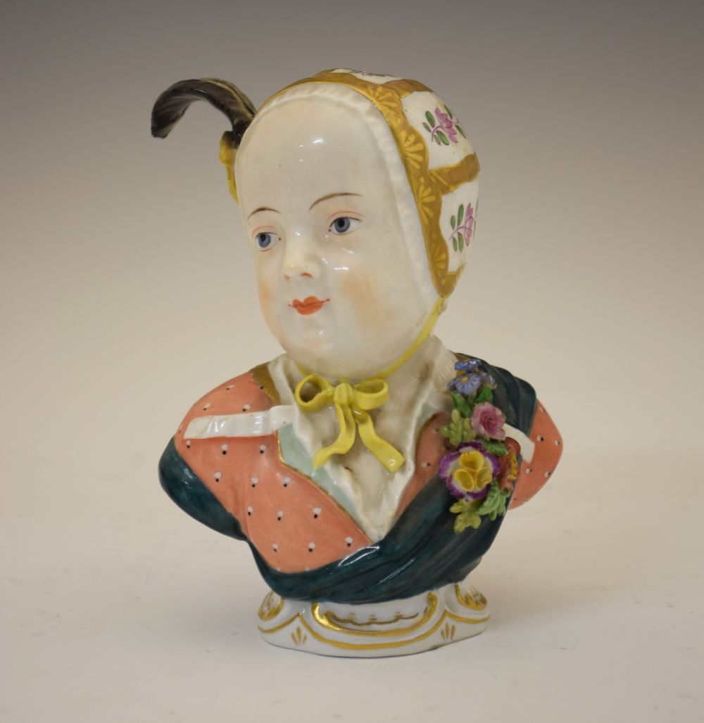 Early 20th Century Dresden porcelain bust, of Prince Louis Charles de Bourbon after the original