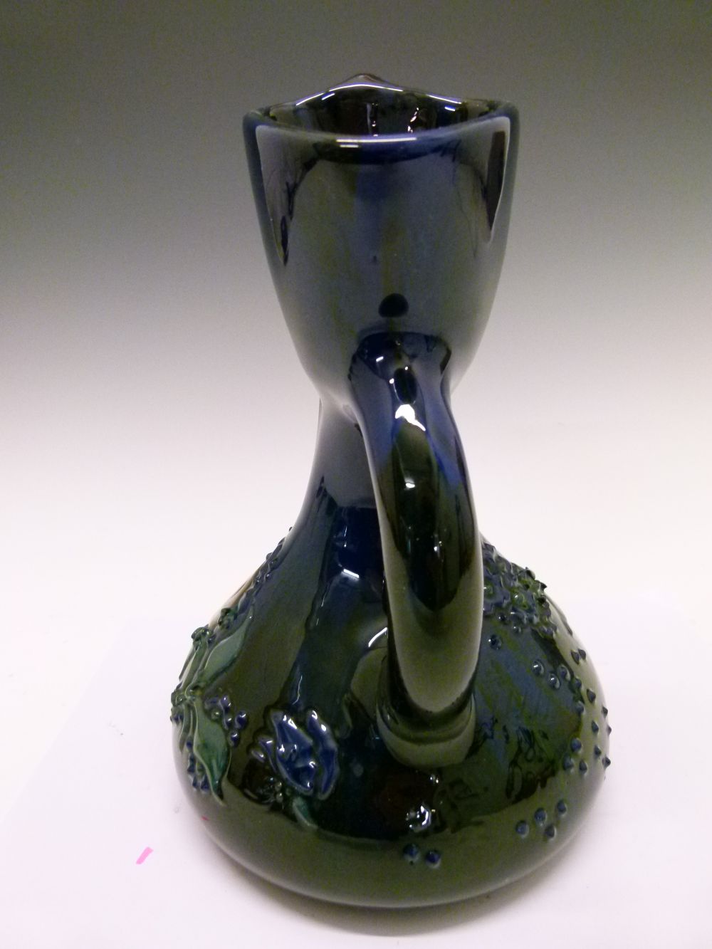 Elton Ware jug, with stylised spout, having foliate decoration on a green and blue ground, mark to - Image 4 of 8