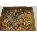 Large selection of dress and costume jewellery brooches