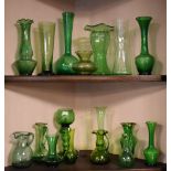 Quantity of 19th/20th Century green colour glass ware
