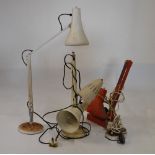 Group of assorted vintage Anglepoise-style desk lamps