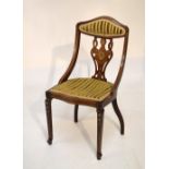 Early 20th Century inlaid mahogany salon or parlour chair
