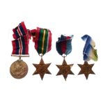 British Second World War Medal Group comprising 1939-45 Medal, 1939-1945 Star, Pacific Star, and the