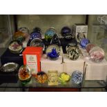 Large selection of glass paperweights to include; Caithness, Royal Brierley, and Andrew Sanders &