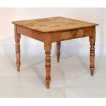 Stripped pine square kitchen table, 90cm square