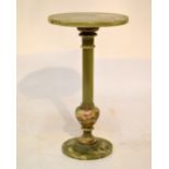 Onyx occasional table on turned column, 34cm diameter