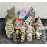 Selection of garden ornaments including; gnomes, dwarfs, etc, largest 39cm high (17)
