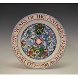 Poole Pottery limited edition plate, 12/150 celebrating 21 years of the Antiques Roadshow 1998,