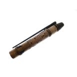 Ethnographica - Interesting tribal blow pipe case containing wooden darts with cork tips, the
