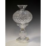 Waterford crystal glass table lamp, 34cm high