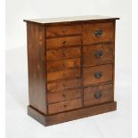 Laura Ashley mahogany finish chest fitted twelve drawers, 89cm wide