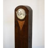 Art Deco-style inlaid oak Grandmother clock, 144cm high