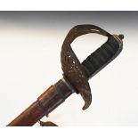 George V Officers sword, having Royal Cypher to guard, fish skin grip and leather knot, marked 'Made