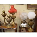 Six various oil lamps