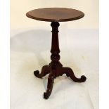 19th Century mahogany tripod occasional table, 51cm diameter