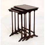 Regency-style mahogany nest of three tables, largest 48cm wide