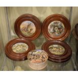 Five assorted Victorian Prattware pot lids to include; The Village Wedding after Teniers, Pegwell