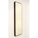Modern Design - Stained beech rectangular framed mirror, 43cm x 124cm