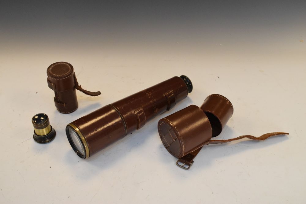 Early 20th Century Military issue signalling telescope, Dollond London No12278, with stitched hide