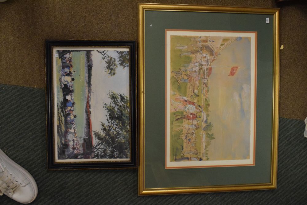 Three photographic prints relating to cricket, largest 40cm x 81cm (3) - Image 2 of 4