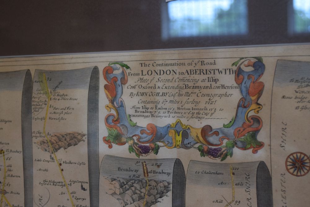 Two John Ogilby hand-coloured maps, the road from Bristol to Banbury, and the road from London to - Image 5 of 7