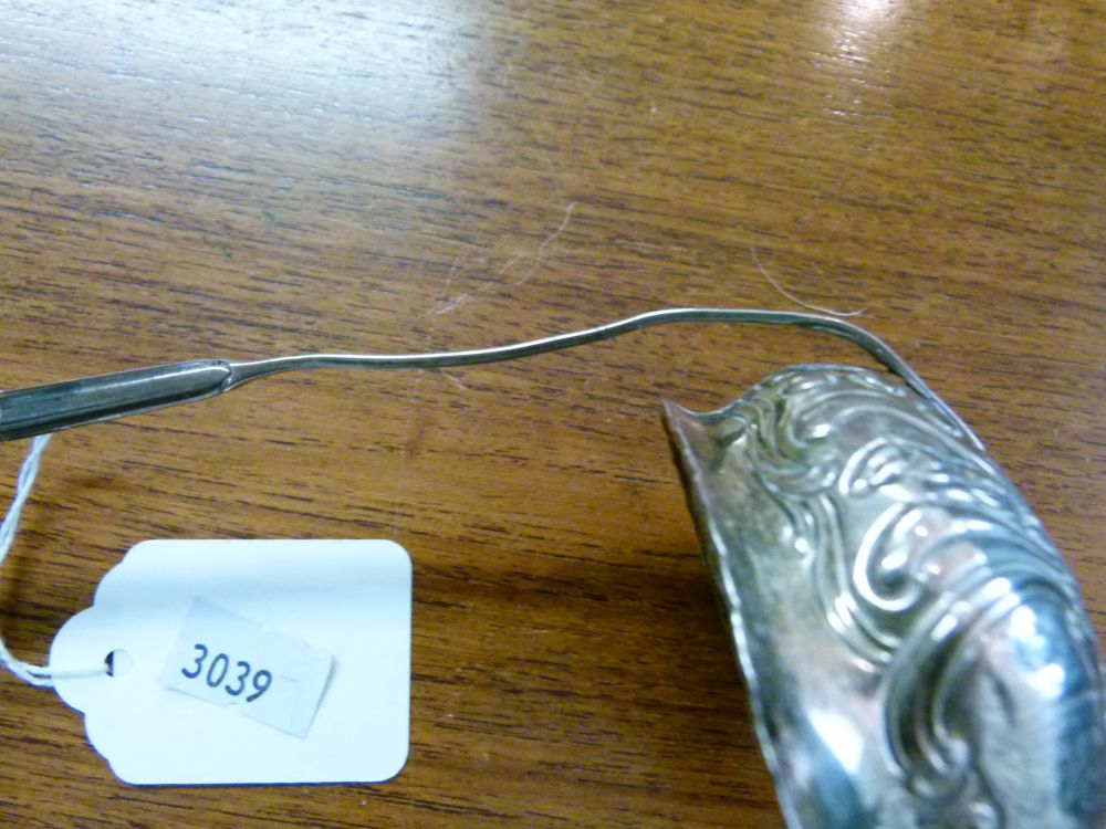 18th Century white metal toddy ladle having a baleen handle, 34.5cm long - Image 6 of 7