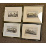 Five 19th Century coloured prints, including Dover and London, all framed and glazed