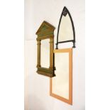 Reproduction classical design rectangular gilt framed wall mirror, 122cm high, one other lancet