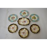 Set of three 19th Century dessert plates, one inscribed verso 'Alfred B. Pearce, 39 Ludgate Hill,