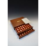 Coins - Cased set of 70 x gold plated Commemorative coins entitled 'Our Royal Sovereigns', with