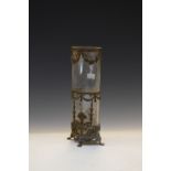 Late 19th/early 20th Century metal-mounted glass vase of oval section in the Palais Royal style,