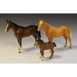 Three Beswick horses - Bois Roussel Racehorse N.701 (Second Version), Gloss Palomino and Brown Gloss