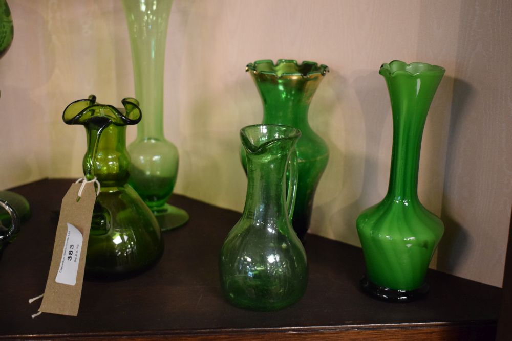 Quantity of 19th/20th Century green colour glass ware - Image 5 of 6