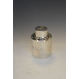 George V silver tea canister with push-on cover, Birmingham 1913, 2.1toz approx