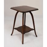 Early 20th Century beech occasional table with moulded canted top on four supports with