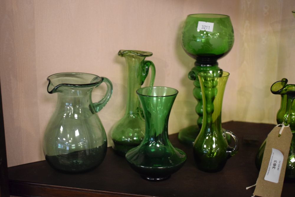 Quantity of 19th/20th Century green colour glass ware - Image 6 of 6