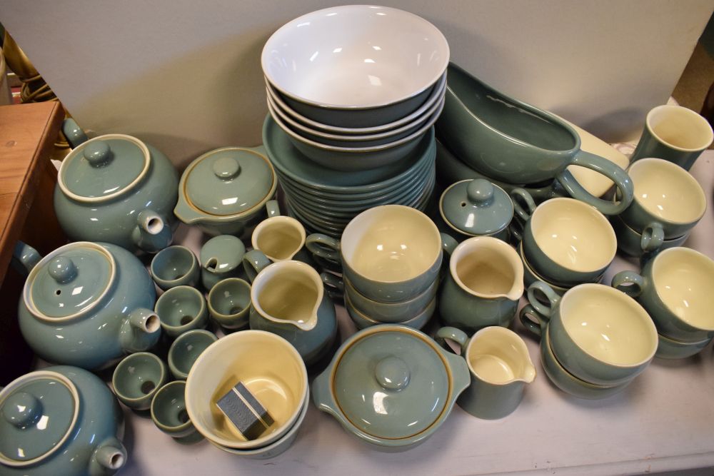 Large selection of Denby stoneware oven-to-tableware, tea and dinnerwares, etc