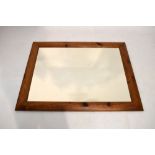 Rectangular distressed pine framed mirror, 129cm x 96cm