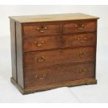 18th /19th Century oak chest of two short over three long graduated drawers fitted brass swan neck