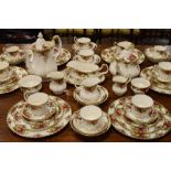 Royal Albert 'Old Country Roses' pattern six person tea set, coffee set and dinner ware, together