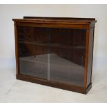 Early 20th Century rosewood veneered bookcase fitted two adjustable shelves enclosed by a pair of