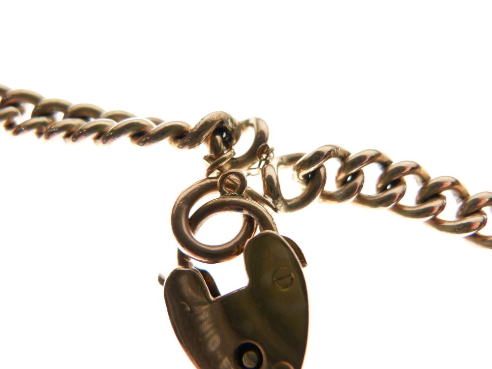 9ct gold curb link bracelet with padlock clasp, 45g approx - Image 2 of 5