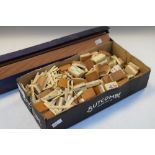 Chinese bone and bamboo Mah Jong set, together with a box of tile holders