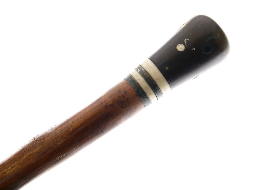 WITHDRAWN - Late 19th/early 20th Century Anglo-Indian root wood, bone and hardwood walking stick