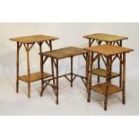 Four various bamboo and rattan occasional tables