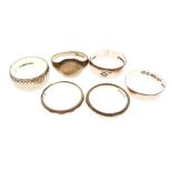 Six various 9ct gold rings/bands, 17g approx (6)