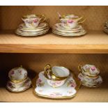 Early 20th Century Foley china tea service for six settings of cups, saucers, side plates, milk jug,