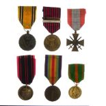 Group of French and Belgian medals comprising: Belgium Volunteers Medals Pugnator 1940-45, Belgium