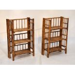 Pair of bamboo open shelves